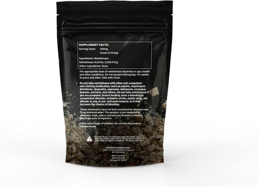 Pure Organic Nattokinase Powder - Non-Gmo, Gluten Free, Vegan Bulk (100 Grams)