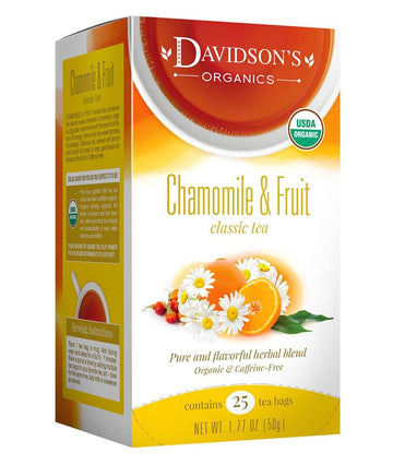 Davidson'S Organics, Chamomile & Fruit, 25-Count Tea Bags, Pack Of 6