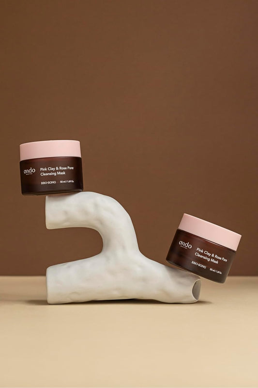 Ondo Beauty 36.5 Pink Clay Rose Pore Cleansing Mask, Deep Cleansing Face Mask With Pink Clay & Rose Water For Refined Pores & Radiant Skin, 50 G