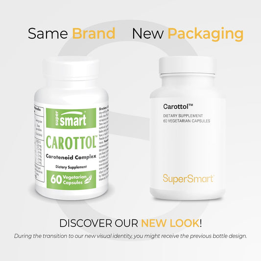 Supersmart - Carottol (Advanced Formula) - Carotenoid Complex Supplement - With Beta Carotene, Lycopene, Lutein & Zeaxanthin | Non-Gmo & Gluten Free - 60 Vegetarian Capsules