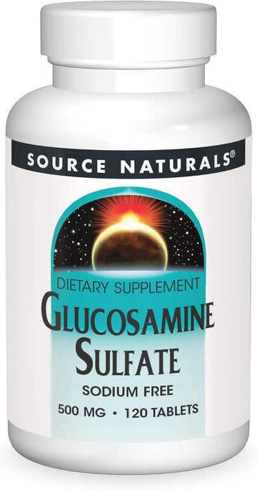 Source Naturals Glucosamine Sulfate, Sodium-Free, For Joint Support, 500 Mg - 120 Tablets