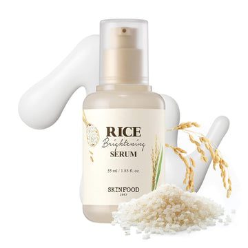 Skinfood Rice Daily Serum, Korean Skincare Facial Essence For Glow Glass Skin, Fermented Natural Rice Water Milk For Face, Pore Minimizing, Deep Hydrating, Dark Spot Correcting, 55Ml/1.86Fl.Oz