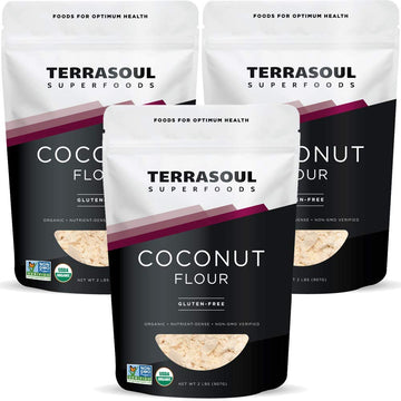 Terrasoul Superfoods Organic Coconut Flour, 6 Lbs (3 Pack) - Gluten-Free | Unrefined | Fine Texture | Premium Quality