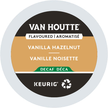 Van Houtte, Vanilla Hazelnut Decaf, Single-Serve Keurig K-Cup Pods, Light Roast Coffee, 48 Count (2 Boxes Of 24 Pods)