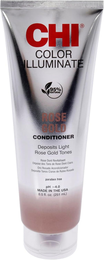 Chi Ionic Color Illuminate Conditioner, Rose Gold, Color Enhancing Conditioner, 251 Ml