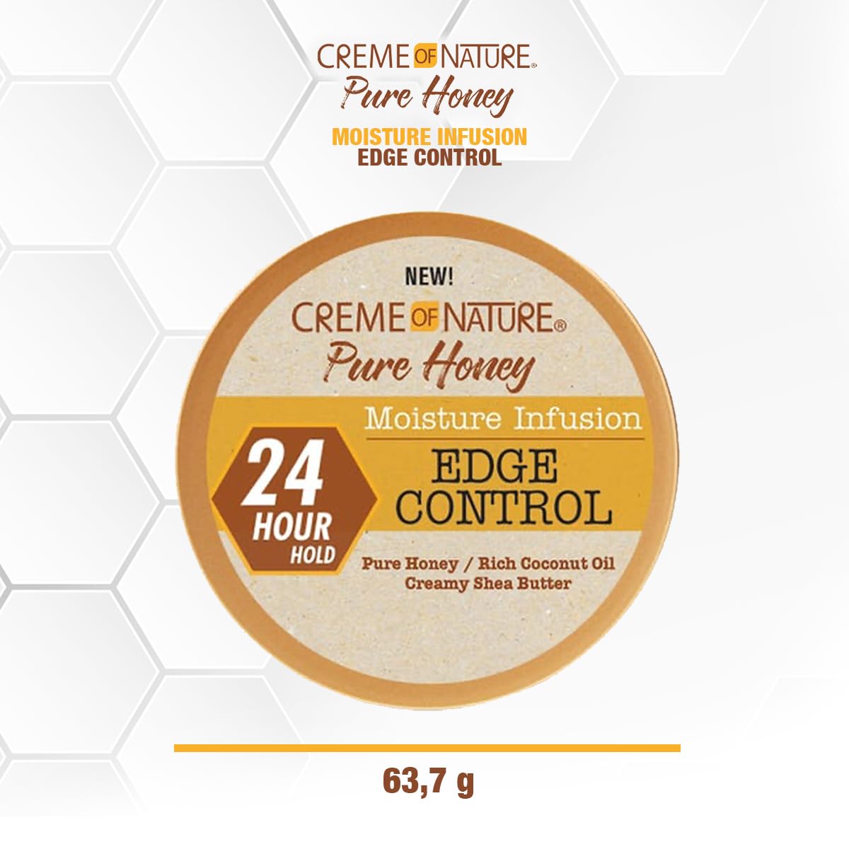 Moisture Infusiuon Edge Control By Creme Of Nature, Pure Honey, Coconut Oil And Shea Butter Formula, 2.25 Oz : Beauty & Personal Care