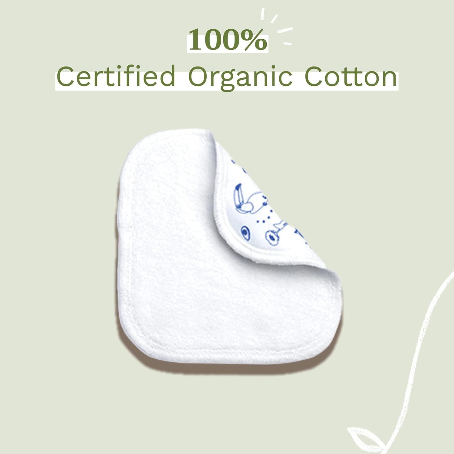 Mustela Reusable & Washable Baby Eco-Wipes - 100% Organic GOTS Certified Cotton Pads for Quick Cleanups or Makeup Removal - 6 counts (3 Large & 3 Small) : Baby