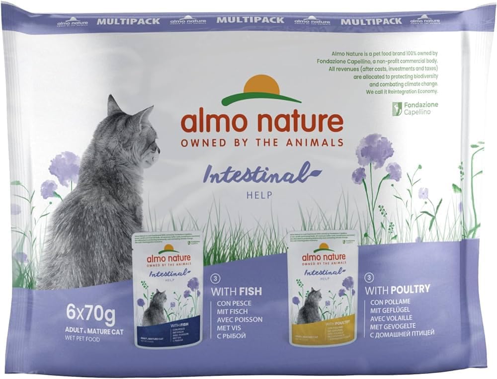 Almo Nature Functional Intestinal Help Wet Cat Pouch Sensitive Multipack 6x70g?66560