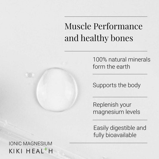 Kiki Health Ionic Magnesium Liquid Concentrate | 100% Bioavailable Liquid Drops Supplement | Promotes Bowel, Sleep Energy, Muscle Relaxation & Normal Body Functions - 50 Ml