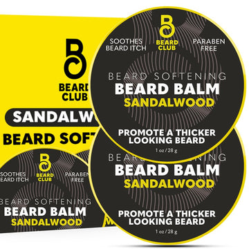 The Beard Club Cedar & Sandalwood Beard Balm - Leave-In Conditioner And Styling Wax For Beard Softening And Moisturizing - 2Oz