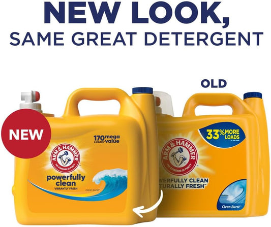 Arm & Hammer Clean Burst, 170 Loads Liquid Laundry Detergent, 170 Fl Oz