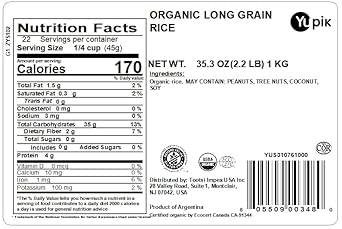 Yupik Rice, Organic Long Grain, 2.2 Lb, Non-Gmo, Gluten-Free, Vegan, Whole Grain Rice, High In Protein And Selenium