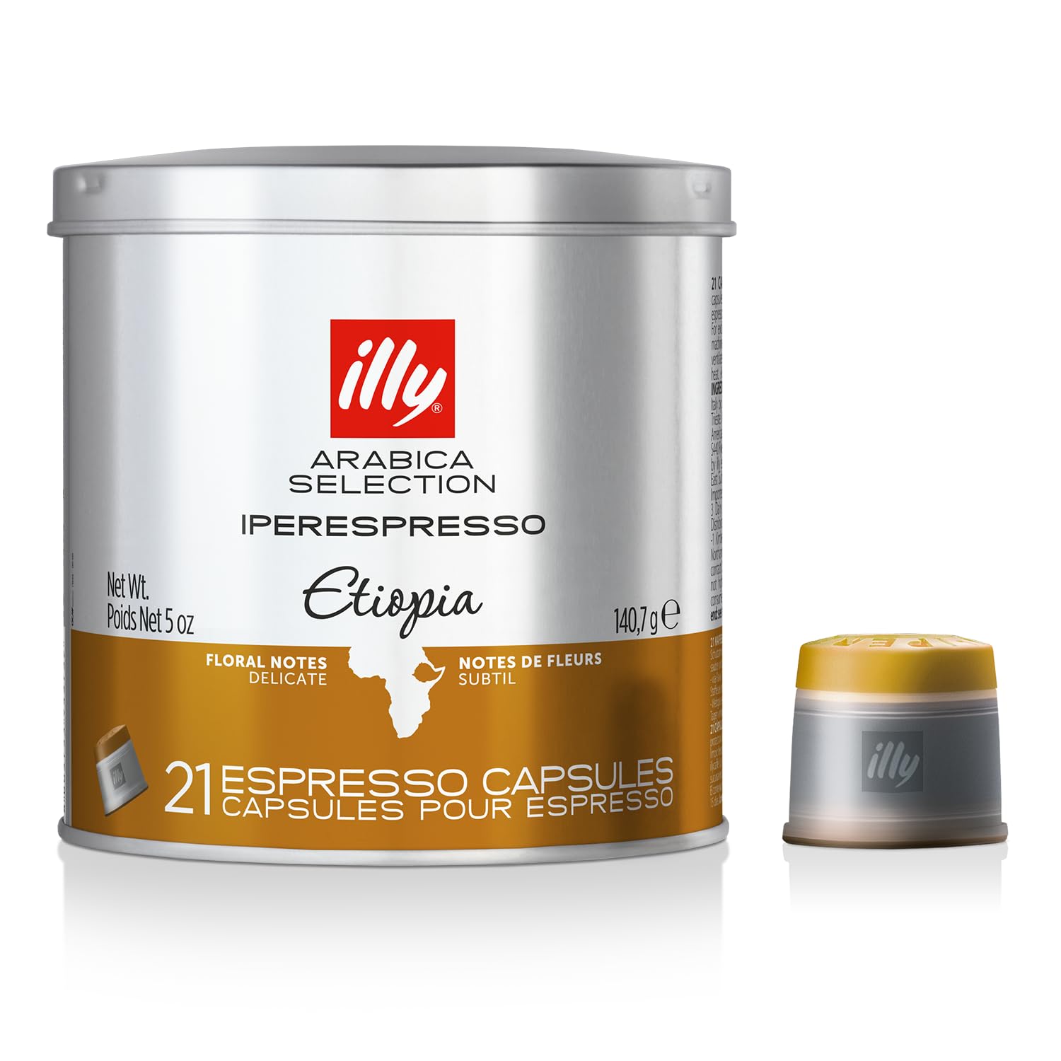illy Coffee iperEspresso Capsules - Single-Serve Coffee Capsules & Pods - Single Origin Coffee Pods – Etiopia Roast with Notes of Jasmine - For iperEspresso Capsule Machines – 21 Count