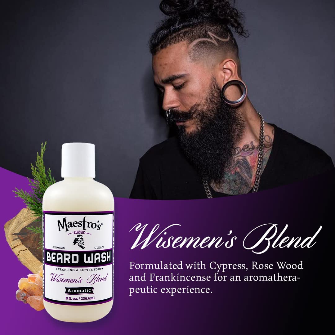 Maestro'S Classic Beard Wash | Deep Cleaning, Non-Drying, Fully Hydrating Gentle Cleanser For All Beard Types & Lengths- Unscented, 4 Ounce