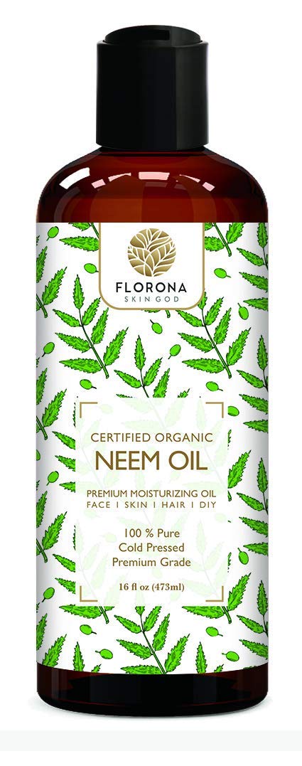 Florona Neem Oil Usda Organic - 16 Fl Oz For Hair Care, Skin Care, Aromatherapy, Soap Making