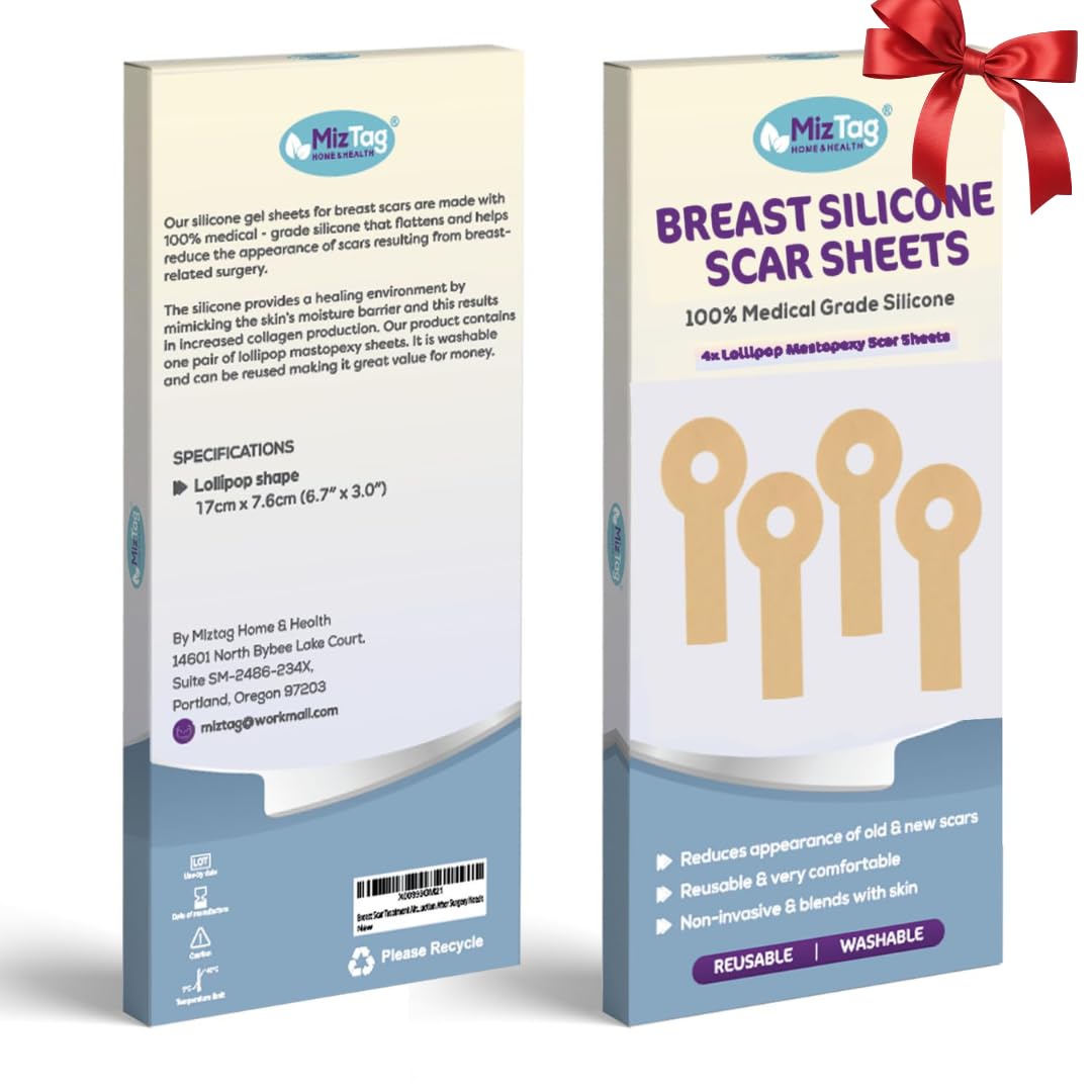 Breast Augmentation Recovery Supplies - Silicone Sheets For Healing - Comfortable Under Post-Op Bra (4 Pcs)