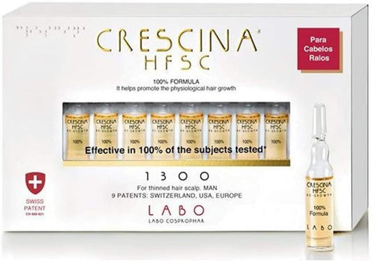 Crescina Hfsc Hair Growth Treatment Thinned Hair Scalp For Men 10 Vials (1300 - Severe Hair Loss)