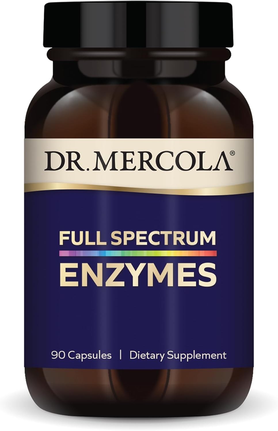 Dr. Mercola Full Spectrum Enzymes, 30 Servings (90 Capsules), Dietary Supplement, Supports Immune And Digestive Health, Non-Gmo