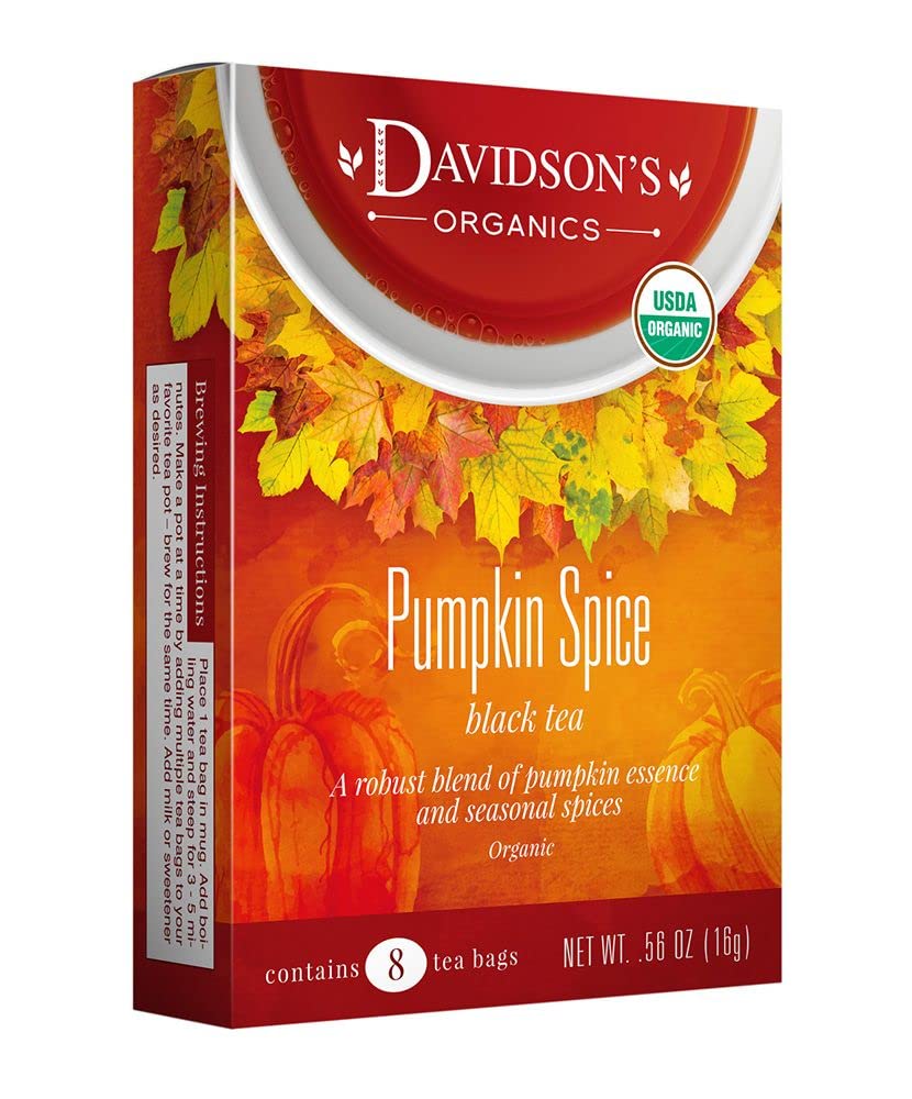 Davidson'S Organics, Pumpkin Spice, 8-Count Tea Bags, Pack Of 12