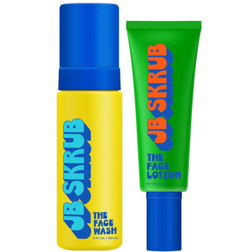 Face Lotion And Foaming Face Wash For Sensitive Skin - Am + Pm Skincare Duo - Ph Balanced, Blue Light Defense - Kid And Teen Radiance