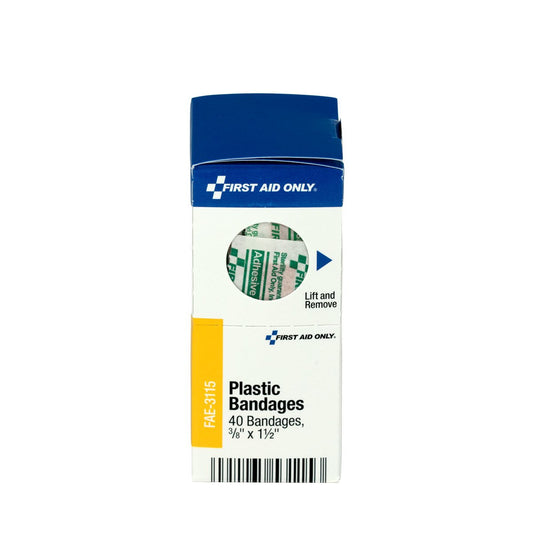 First Aid Only Fae-3115 Smartcompliance Refill Junior Plastic Adhesive Bandages, 3/8 X 1.5 In, 40 Count