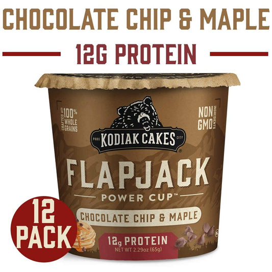 Kodiak Cakes Pancake On The Go, Chocolate Chip & Maple, 2.29 Oz (Pack Of 12)