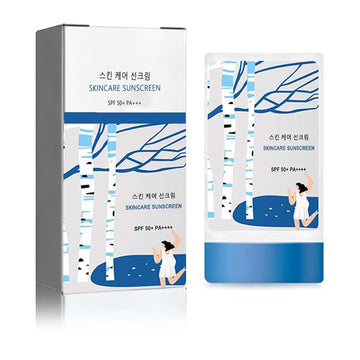 Round Birch Juice Moisturizing Sun Stick Spf50+ Pa++++| 2024 New Upgrade Korean Birch Juice Skin Care Sunscreen,Laboratory Developed Facial Moisturizer Sunblock With Strong Sun Protection(1Pc)