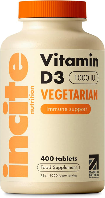 Vitamin D 1000Iu - 1+ Year Supply - High Strength 400 Easy Swallow Tablets - One A Day High Strength Cholecalciferol Vit D3 - Vegetarian Supplement - Microtablets - Made In Uk