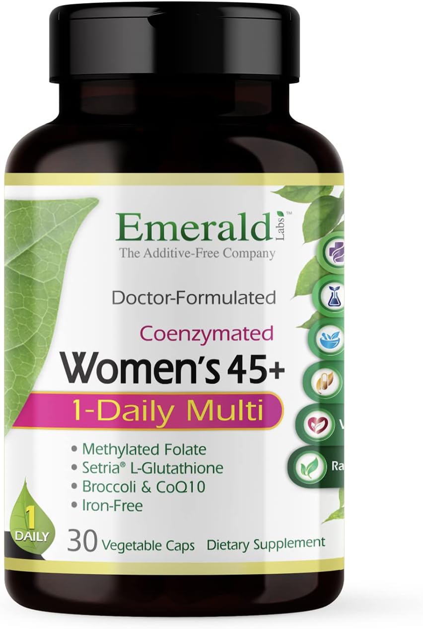 Emerald Labs Women'S 45+ 1-Daily Multi - Complete Multivitamin For Comprehensive Support, Bone & Heart Health* - Designed For Women 45+ - Gluten-Free & Vegetarian- 60 Vegetable Capsules
