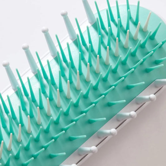 Frida Baby Thick Or Curly Hair Detangler Brush For Kids, Toddler Hairbrush Detangles Knots Without Tears Or Breakage, Comb Teeth And Bristle Design, White/Blue ,1 Count