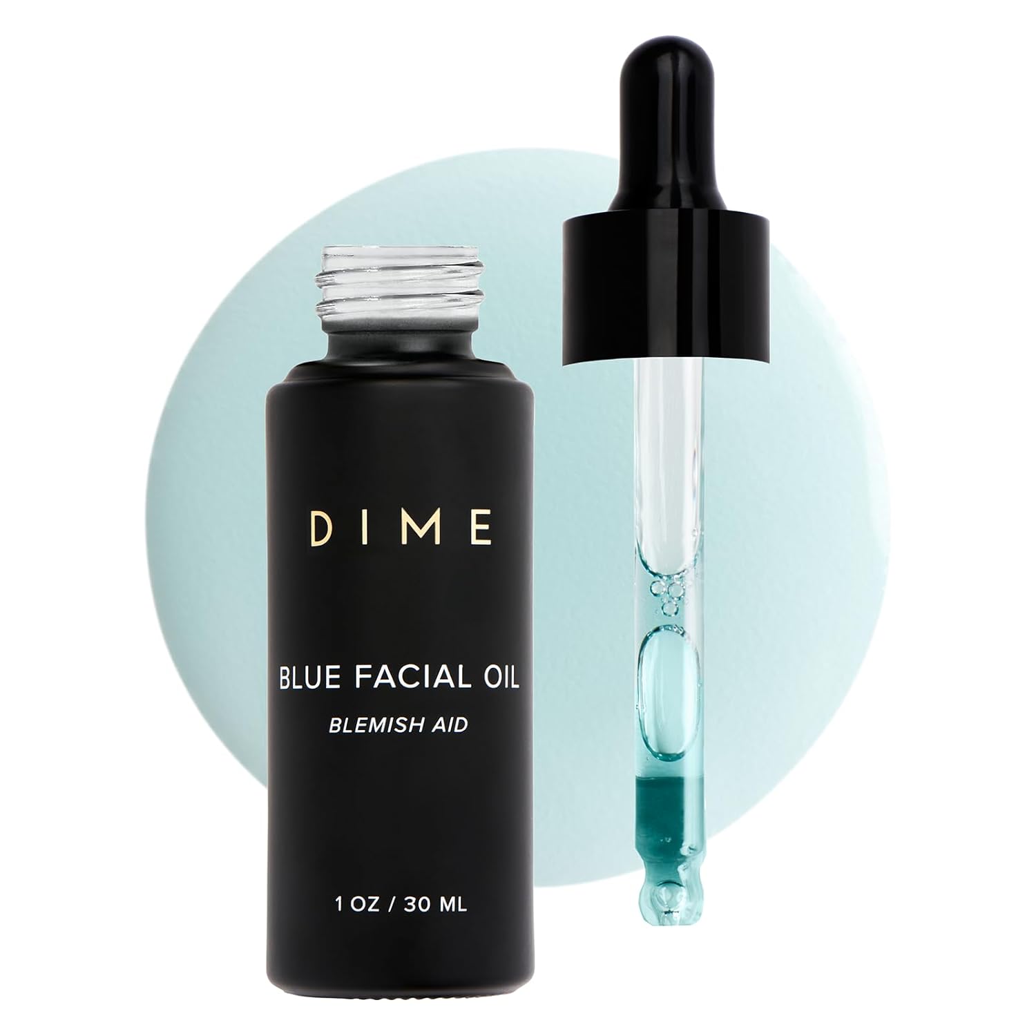 Dime Beauty Blue Facial Oil, 1 Oz / 30 Ml - Blemish Spot Treatment With Blue Tansy, Black Cumin Seed, Rosehip, And Grapeseed Oils