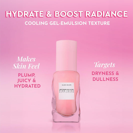 Glow Recipe Pink Juice Water Gel Face Moisturizer For Women, Men & Teens - Hydrating Hyaluronic Acid, Radiance Boosting, Non-Comedogenic, Oil-Free, Long-Lasting Korean Skin Care For Oily Skin (50Ml)