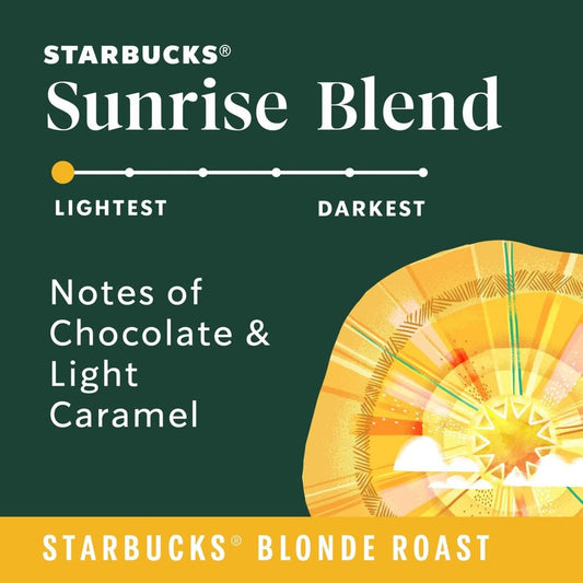 Starbucks Ground Coffee—Starbucks Blonde Roast Coffee—Sunrise Blend—100% Arabica—6 bags (12 oz each)