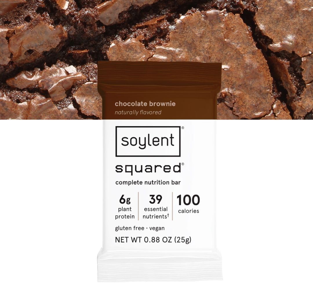 Soylent Squared Mini Energy Bars - Chocolate Brownie, Low Sugar, Low Calorie Protein Bars, Gluten Free, 6g Vegan Protein Bars - 144 Count : Health & Household