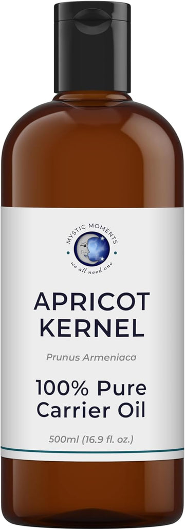 Mystic Moments | Apricot Kernel Carrier Oil 500ml - Pure & Natural Oil Perfect For Hair, Face, Nails, Aromatherapy, Massage and Oil Dilution Vegan GMO Free