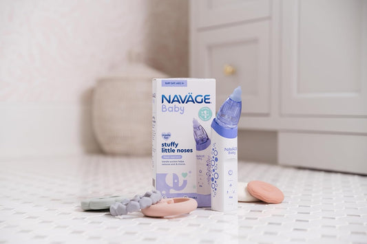 Navage Baby Nasal Aspirator - Gentle, Pediatrician Recommended Nasal Aspirator For Baby Congestion & Stuffy Noses - Baby Nose Sucker W/ Lights, Lullabies & Bpa Free Silicone Tips