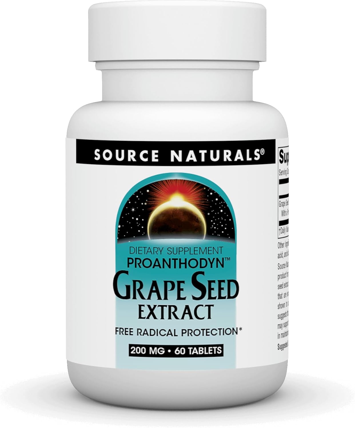 Source Naturals Grape Seed Extract, Proanthodyn 200 Mg Antioxidant Protection & Supports Healthy Aging Brain - 60 Tablets