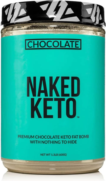 NAKED nutrition Naked Chocolate Keto - Premium Chocolate Keto Fat Bomb Powder - Nothing Artificial - Gluten-Free Keto Bomb Chocolate Mct Oil Powder with No Gmos - 1.3 Lb