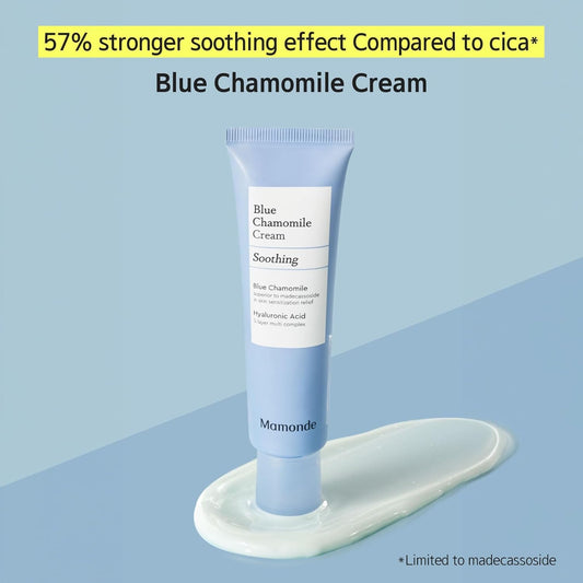 Mamonde Blue Chamomile Cream For Troubled Skin - Intensive Soothing & Hydration, Non-Irritating Redness Relief, 2.03 Fl Oz
