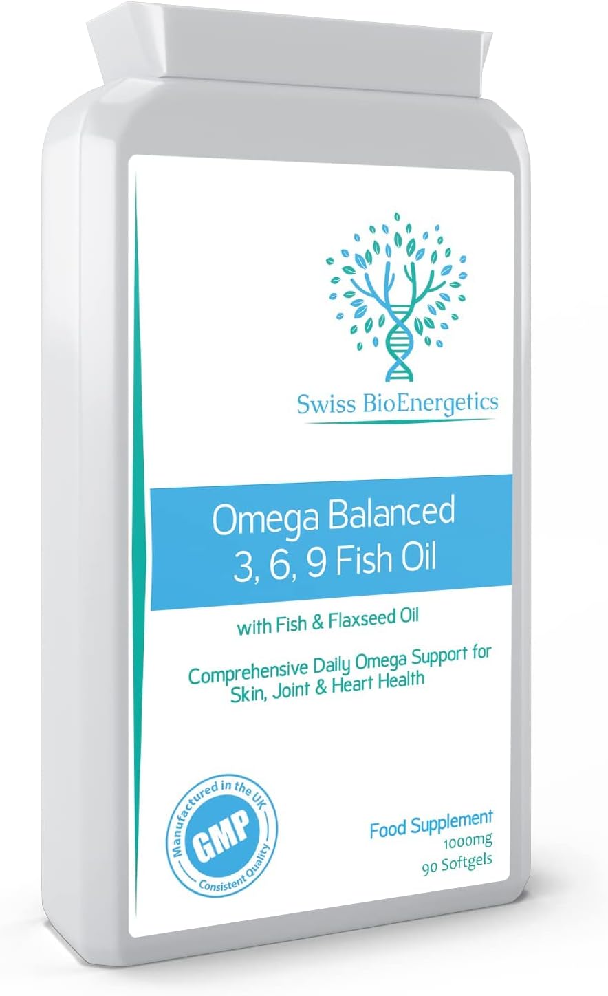 Omega Balanced 3, 6 & 9 Fish Oil 1000Mg, 90 Capsules - High Strength E160 Grams