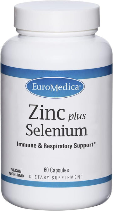 EuroMedica Zinc Plus Selenium - 60 Capsules - Immune & Respiratory Sup