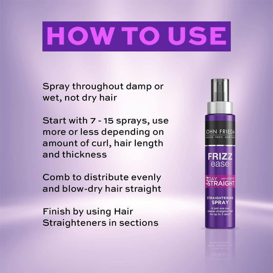 John Frieda Frizz Ease 3 Day Straight Semi Permanent Styling Spray, 100 Ml (Pack Of 2)