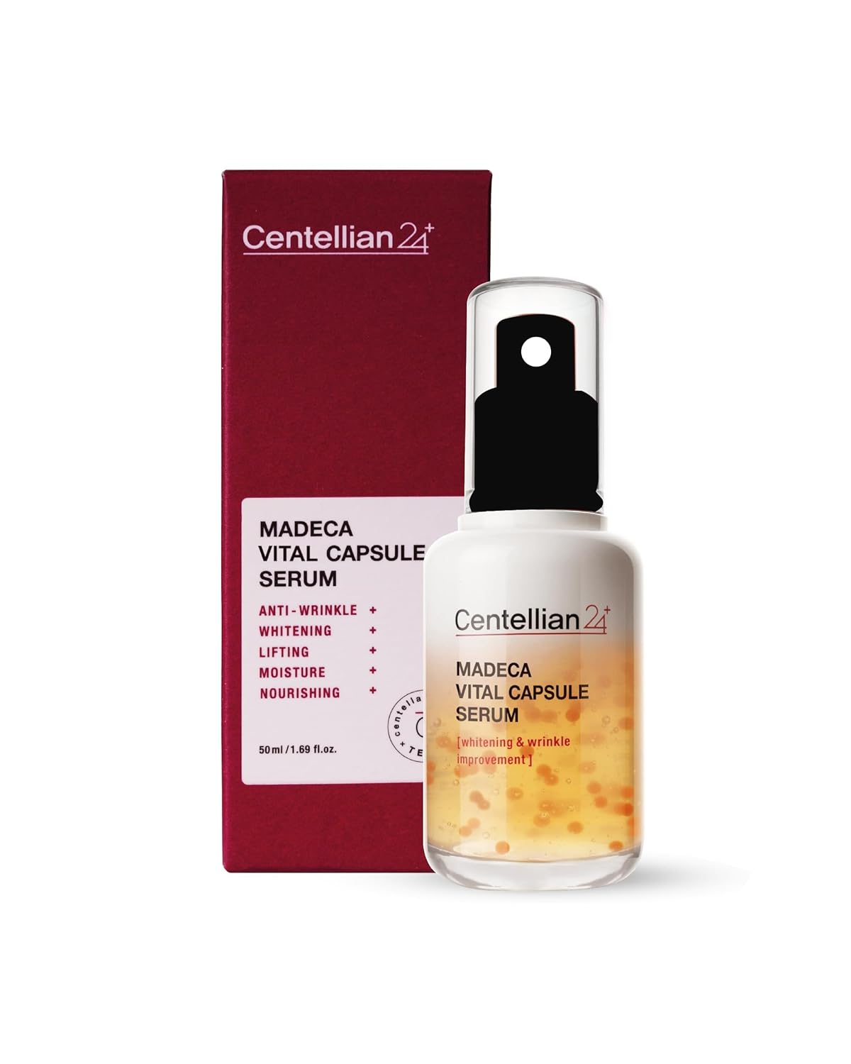 Valentines Day Gifts Centellian 24 Vital Capsule Serum (1.69Fl Oz) Moisturizing Ampoule For Skin Elasticity, Protection & Soothing. Teca, Centella Asiatica, Vitamin C, Collagen & Elastin