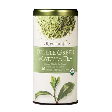 The Republic Of Tea Organic Double Green Matcha, Gourmet Blend Of Organic Green Tea And Matcha Powder, 50 Count