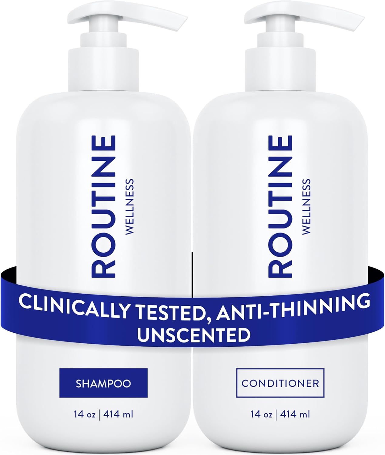 Routine Wellness Anti-Thinning Shampoo And Conditioner Set For Thinning Hair - Biotin Dht Blocker Women & Men - Color Safe Shampoo For Hair Loss & Healthier Growth - Rose Hips (Pack Of 2)
