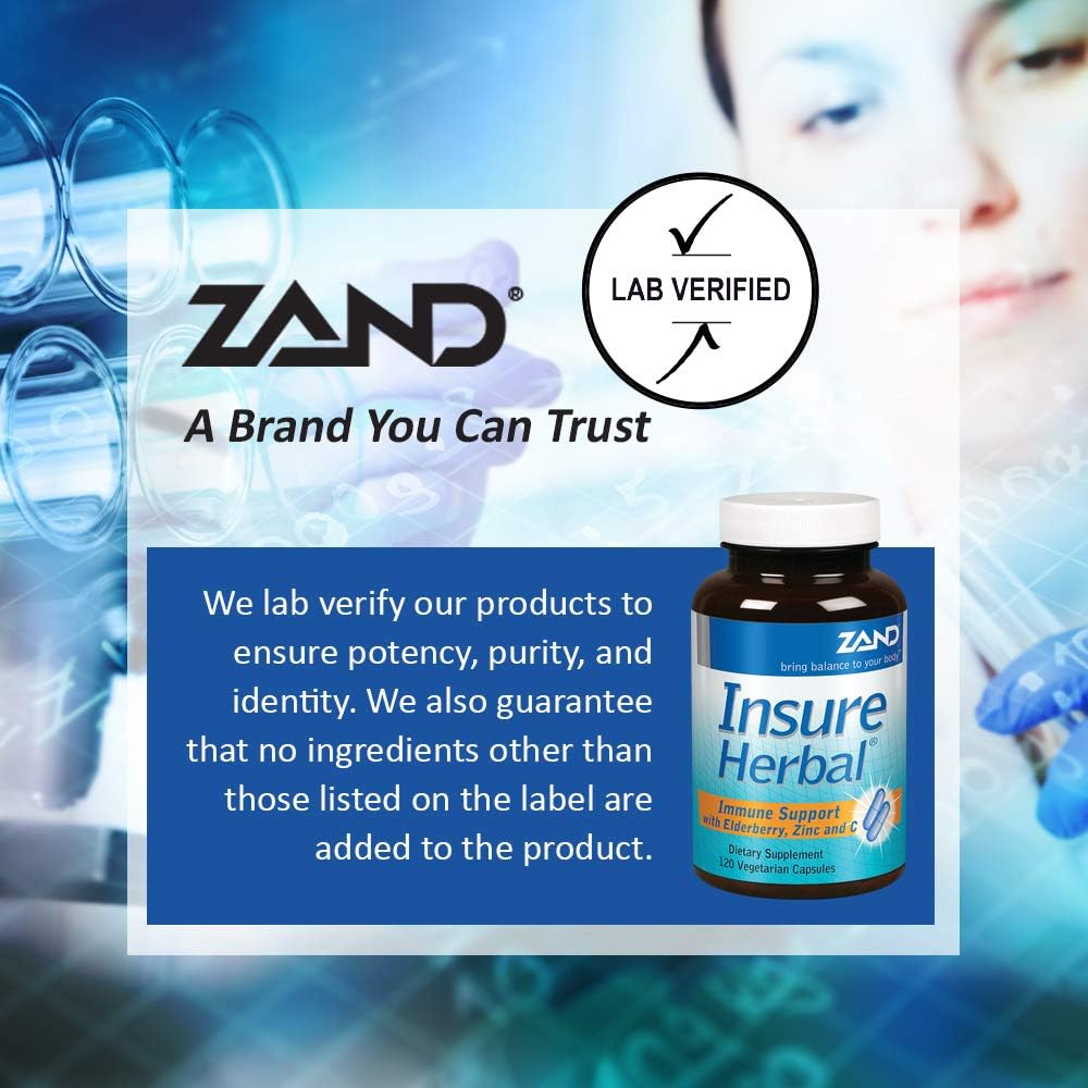 Zand Insure Herbal Immune Support | Vitamin C, Zinc, Echinacea, Elderb