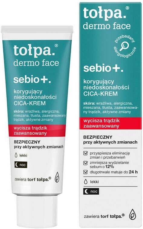 Tolpa Dermo Face Sebio+ Correcting Imperfections Light Cica-Cream For Night