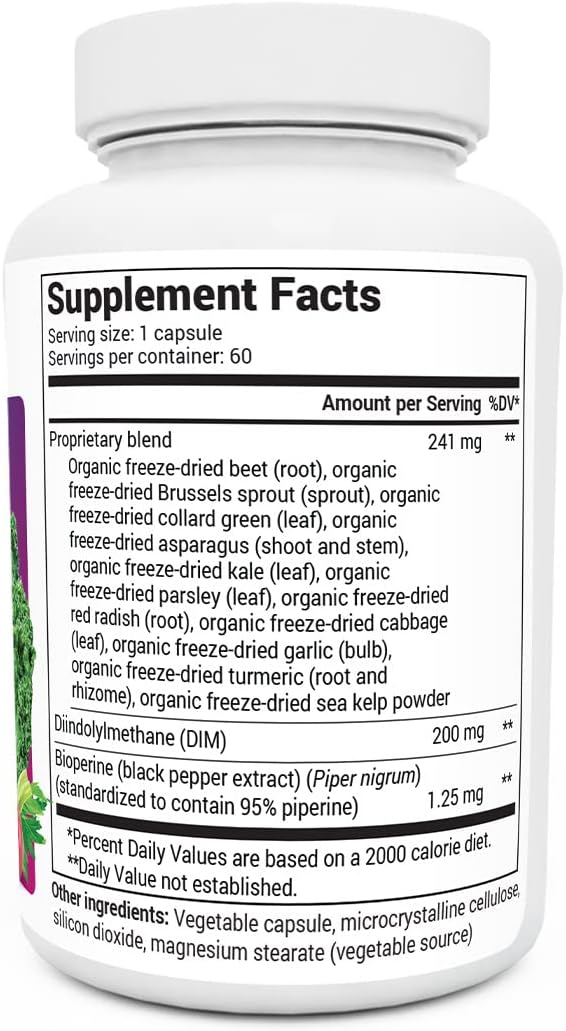 Dr. Berg’s DIM Supplement Estrogen Support for Women - Mood, Skin & Energy Support Diindolylmethane with Bioperine - Hormone Balance for Women Before, During, and After Menopause - 60 Capsules