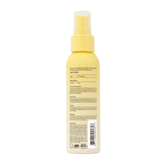 Sun Bum Blonde Formula Hair Lightener, Spray, Banana Scent, 4 Oz, For Blonde To Medium Brown Hair Types, Color Treated, Cruelty Free