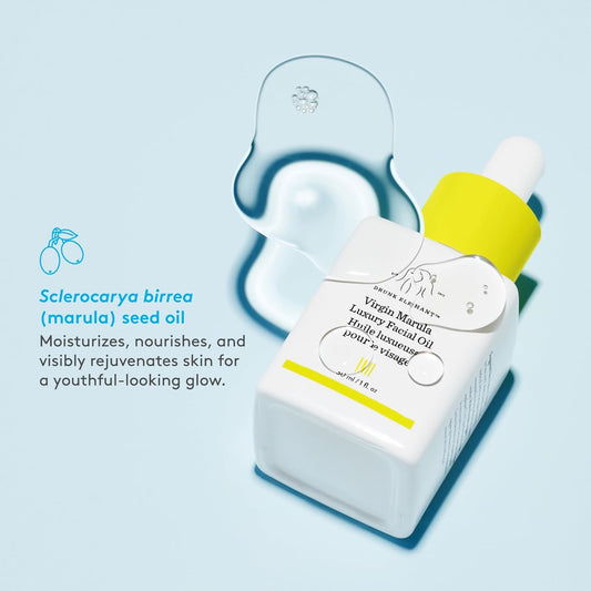 Drunk Elephant Virgin Marula Luxury Facial Oil - Face Oil - Clean Clinical Skincare - Cruelty-Free - Dermatologist-Tested - Free Of Essential Oils, Silicones, And Fragrance